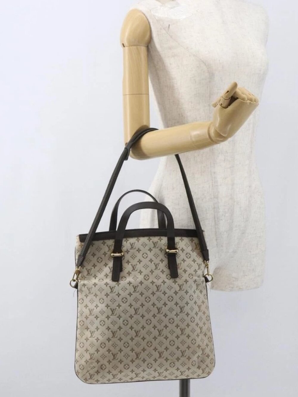 Louis Vuitton Monogram Mini Fran?Oise Tote Bag 2way Khaki M92209 Lv Auth 162070